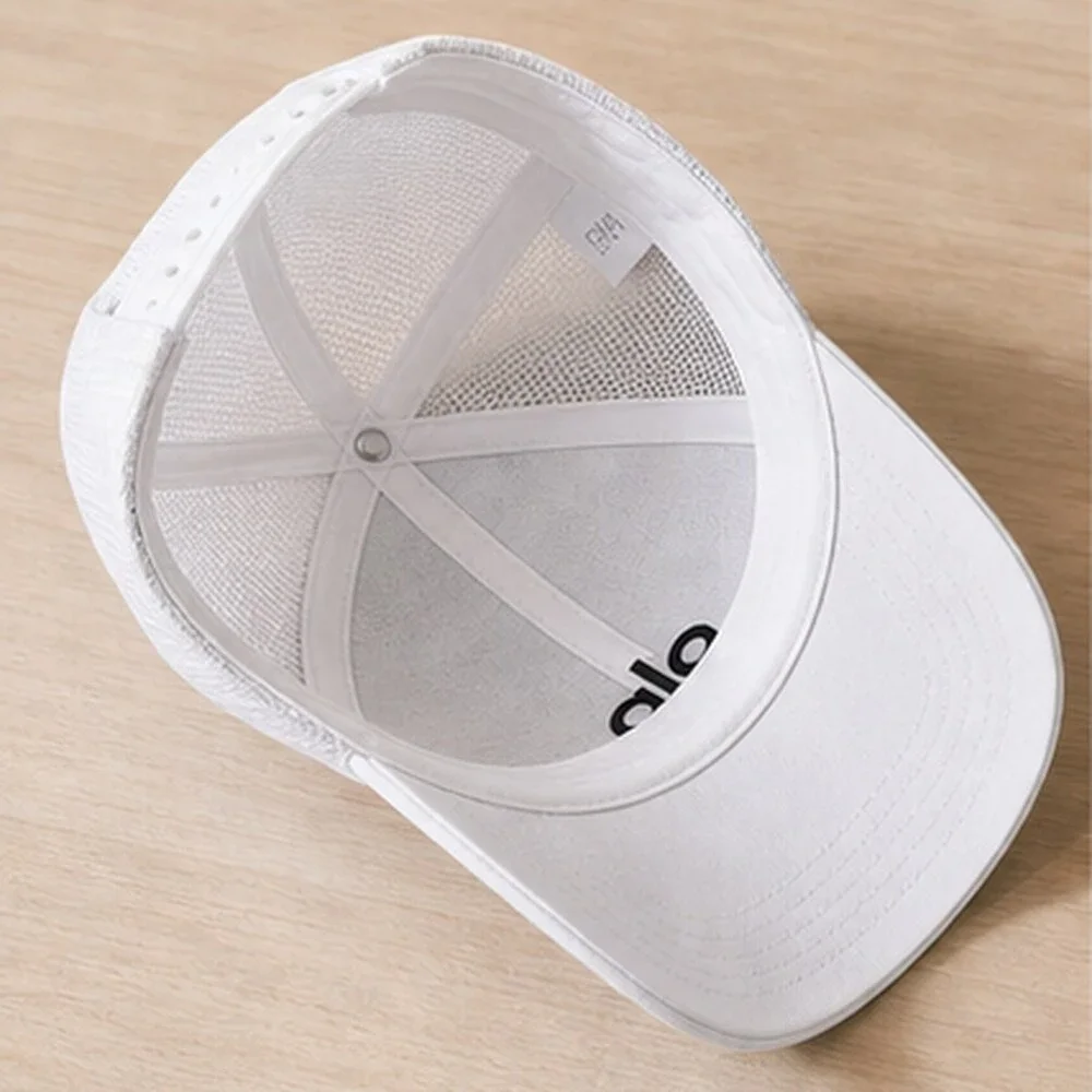 ALO Yoga White Black Golf Mesh Trucker Cap Hat NWT